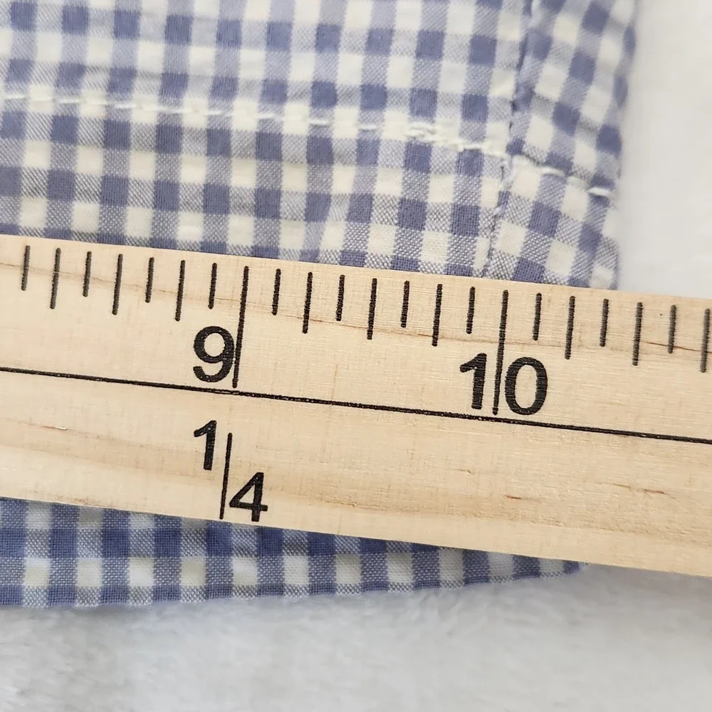 Polo Ralph Lauren Gingham Shorts Mens 36 Blue Seersucker Check Plaid Vintage